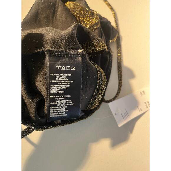 New Urban Outfitters  Gold Sparkle  V Neck Top size XS - Picture 6 of 7